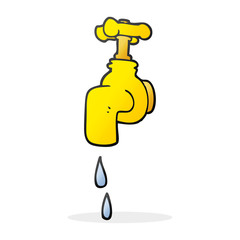 cartoon dripping faucet