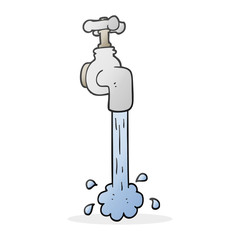 cartoon running faucet