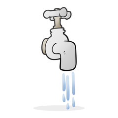 cartoon running faucet