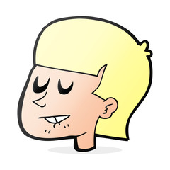 cartoon man biting lip