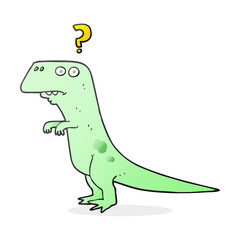 cartoon confused dinosaur