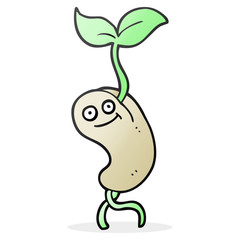 cartoon sprouting seed