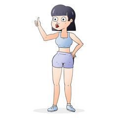 cartoon gym woman