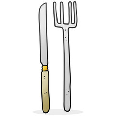 cartoon knife and fork