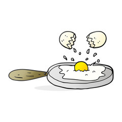 frying cartoon egg