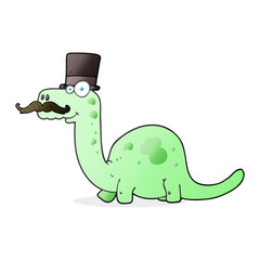 cartoon posh dinosaur