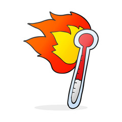 cartoon temperature gauge getting too hot