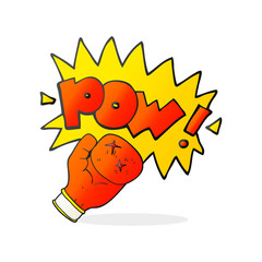 cartoon boxing glove punching
