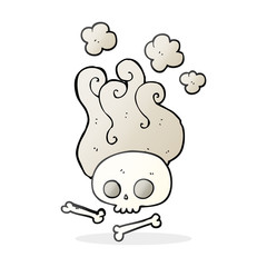 cartoon skull and bones