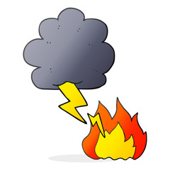cartoon lightning strike