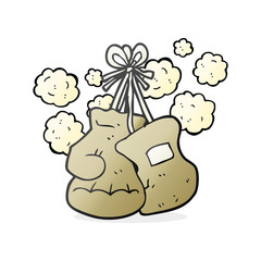 cartoon boxing old gloves