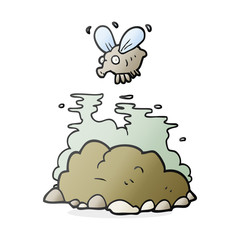 cartoon fly and manure
