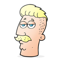 cartoon man with hipster hair cut