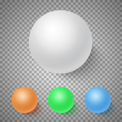 Photorealistic Vector 3D Ball Set Template. Bright Colors Vector