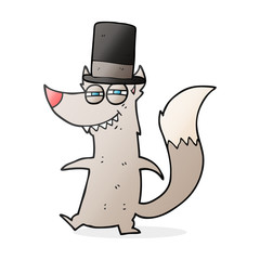 cartoon little wealthy wolf