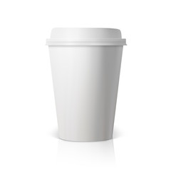 Vector Coffee Cup Isolated on White Background. Photorealistic 3
