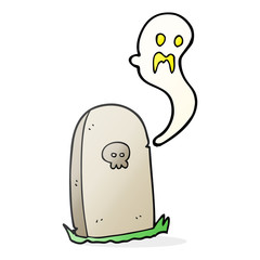 cartoon ghost rising from grave