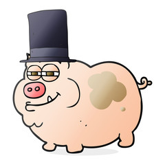 cartoon rich pig