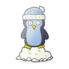 cartoon penguin wearing hat