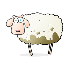cartoon muddy sheep