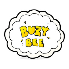 cartoon buzy bee text symbol