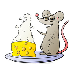 cartoon mouse with cheese