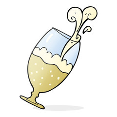 cartoon beer in glass