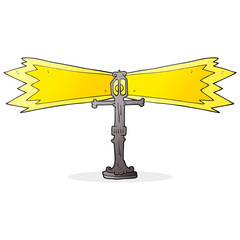 cartoon shining street lamp