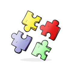cartoon jig saw pieces