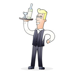cartoon waiter