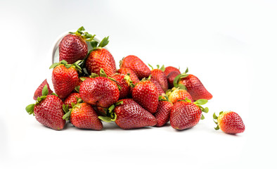 Half of strawberry isolated on white background