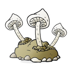 cartoon mushrooms growing