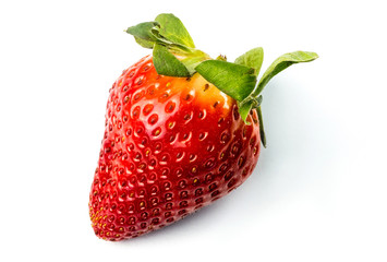 Half of strawberry isolated on white background