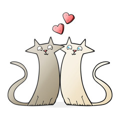 cartoon cats in love