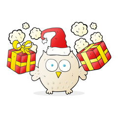 cartoon christmas owl