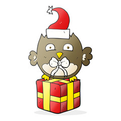 cartoon christmas owl