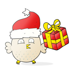 cartoon  christmas owl