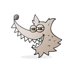 cartoon crazy wolf