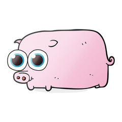 cartoon piglet with big pretty eyes