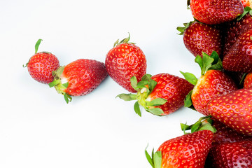 Half of strawberry isolated on white background