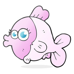 funny cartoon fish with big pretty eyes