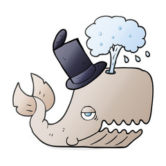 cartoon whale spouting water