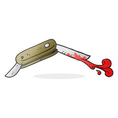 cartoon bloody folding knife