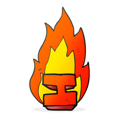 cartoon flaming letter I