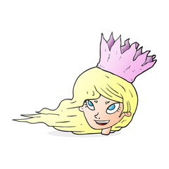 cartoon woman with blowing hair