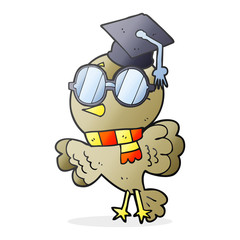 cute cartoon well educated bird