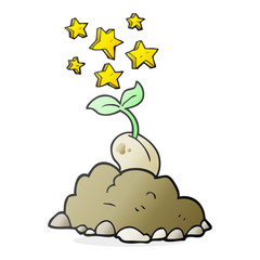 cartoon sprouting seed