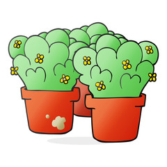 cartoon potted plants