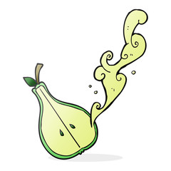 cartoon half pear