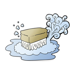 cartoon scrubbing brush